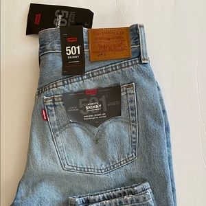 Levis 501 High Waisted Skinny Jeans| Dad Straight